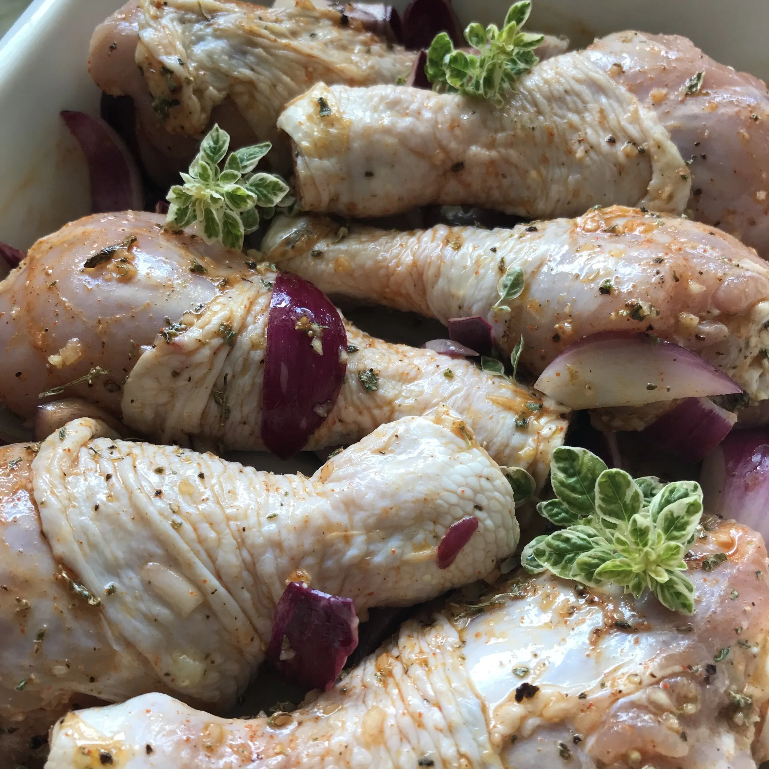 Chicken drums ready to go in the oven :)