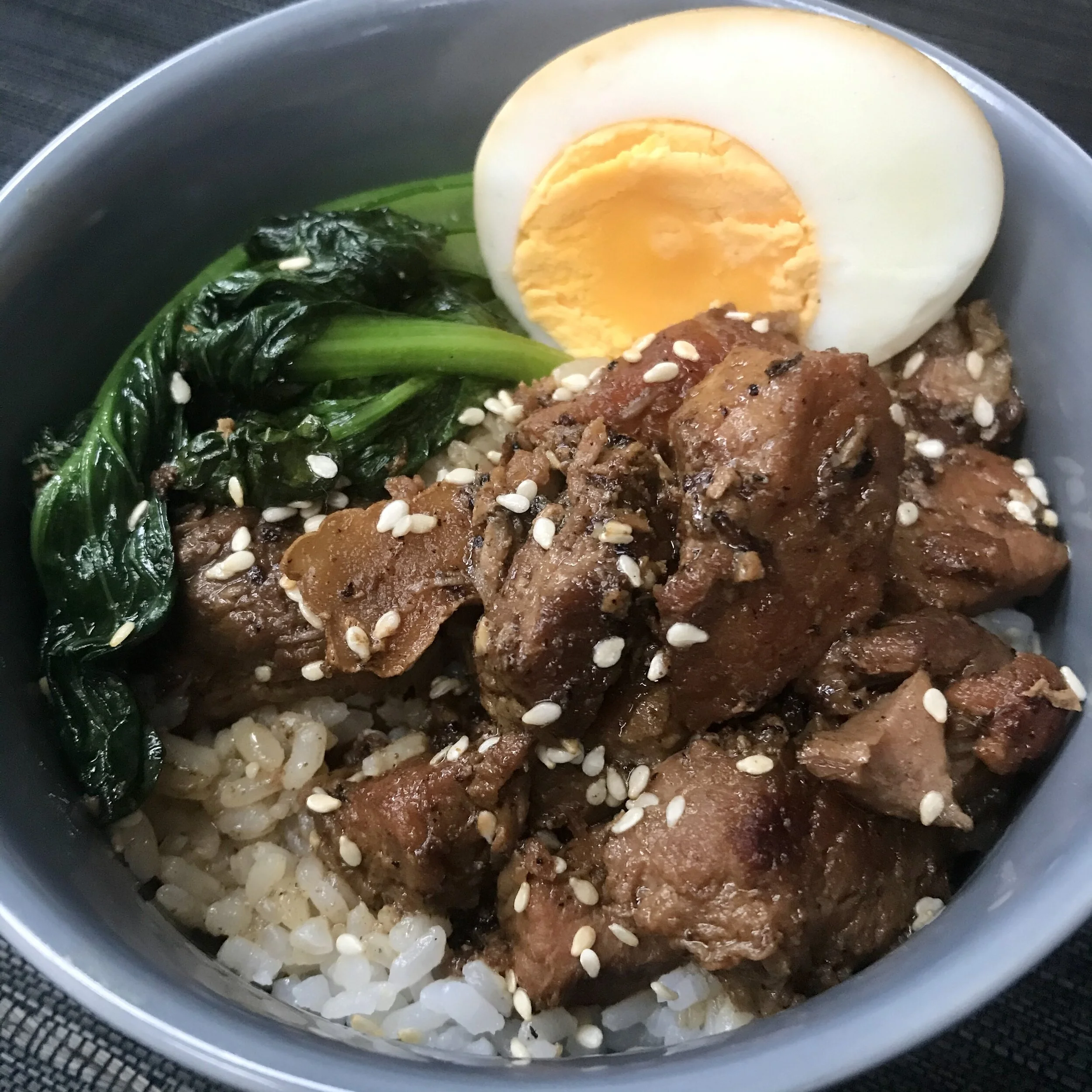 Soy Braised Pork with Tatsoi