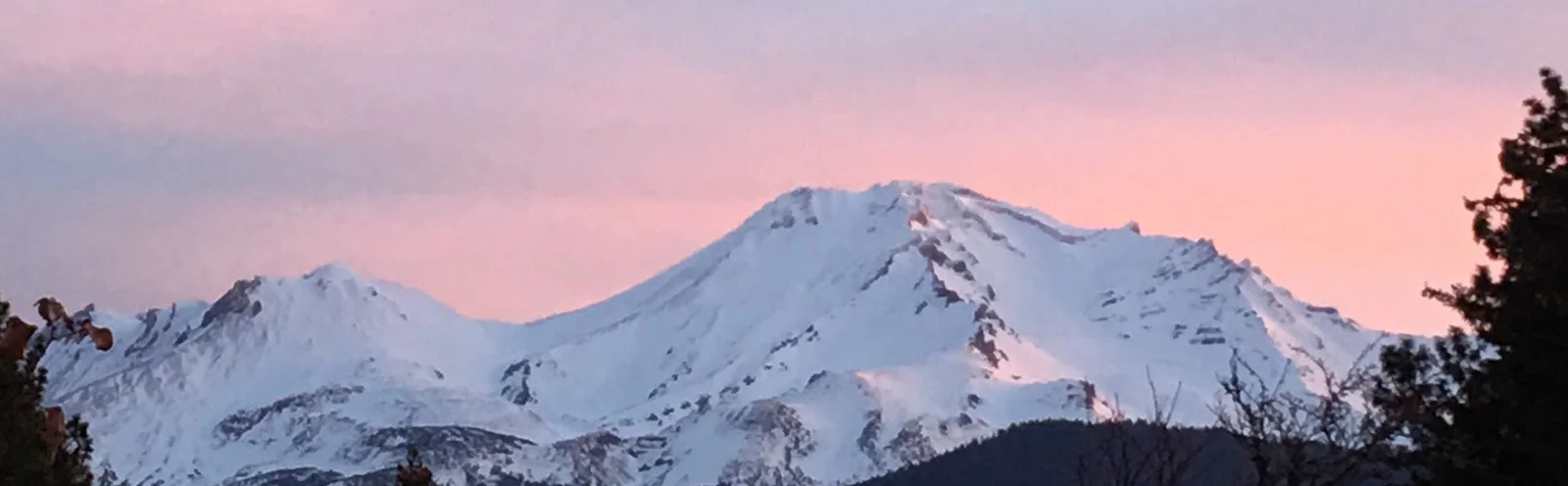 Sunset on Mt Shasta during a client retreat
