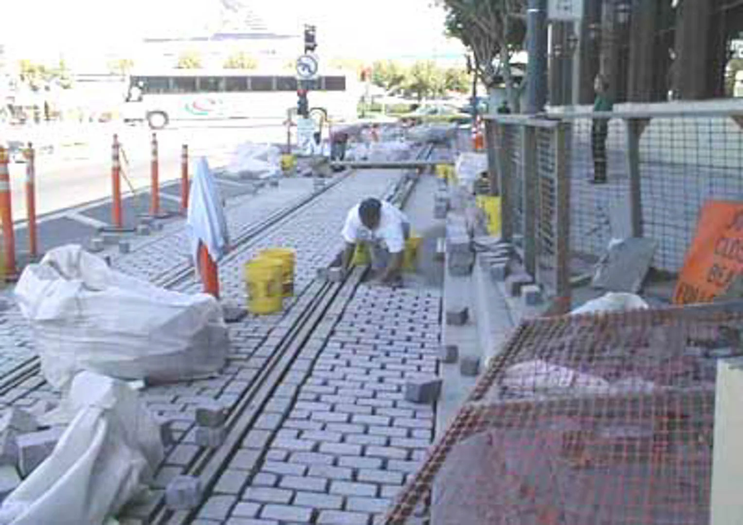 Project: Fisherman's Wharf Trolley Car Location: San Francisco, California Description: 110,000 granite cobble stones were installed to accent the new Trolley Car rail line which carries people to and from Fisherman's Wharf. Over two million pounds of high-density mortar was also used in this paving installation.