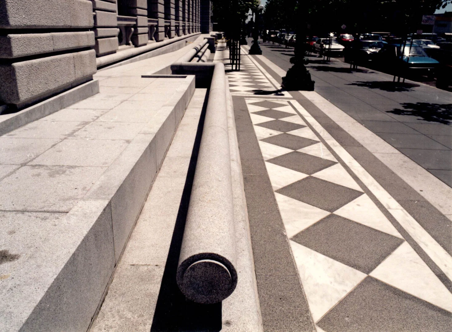 Project: San Francisco Court of Appeals Location: San Francisco, California Description: This building required extensive reconfiguration of historical granite to including carving existing granite street curbs into the tubular accent stone you see here.