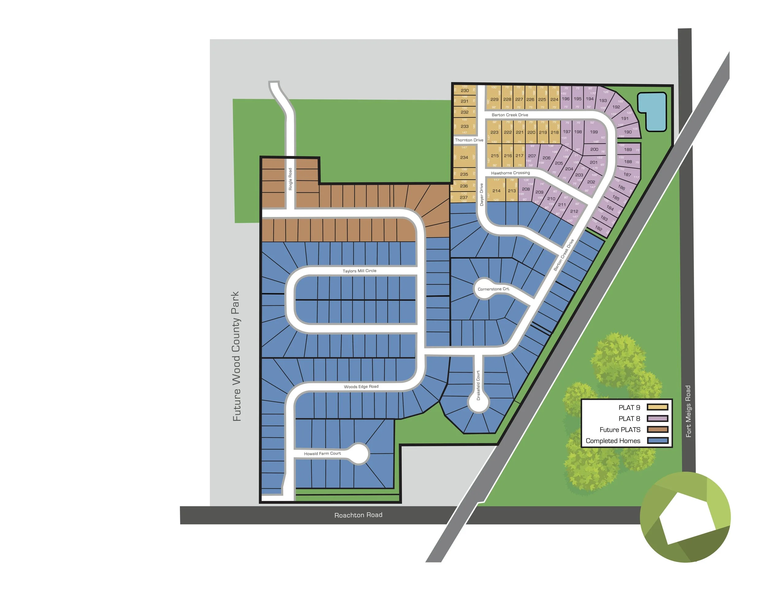 Hawthorne Crossing neighborhood in Perrysburg by Saba Home Builders