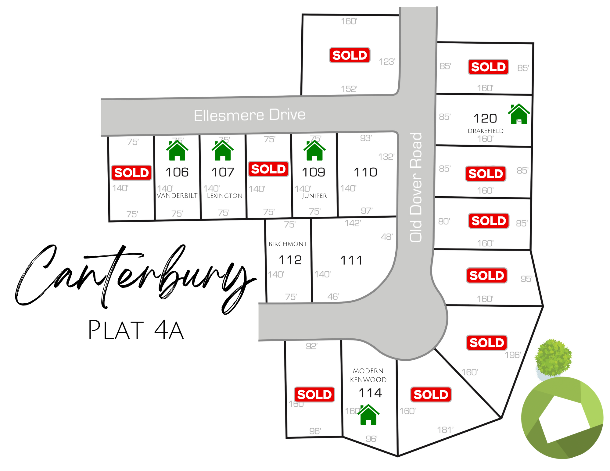 Canterbury features estate sized lots with 3-car garages