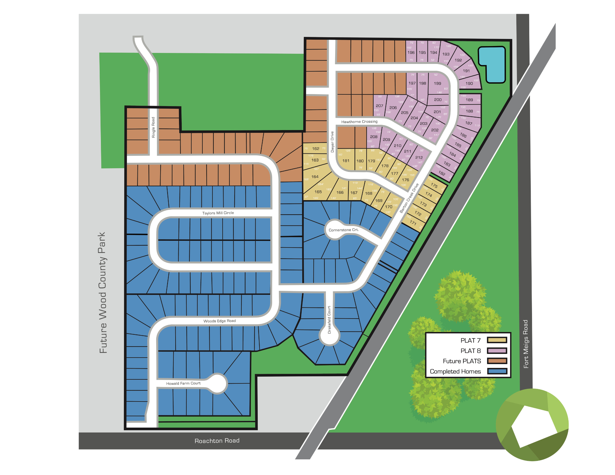 Hawthorne Crossing neighborhood in Perrysburg by Saba Home Builders