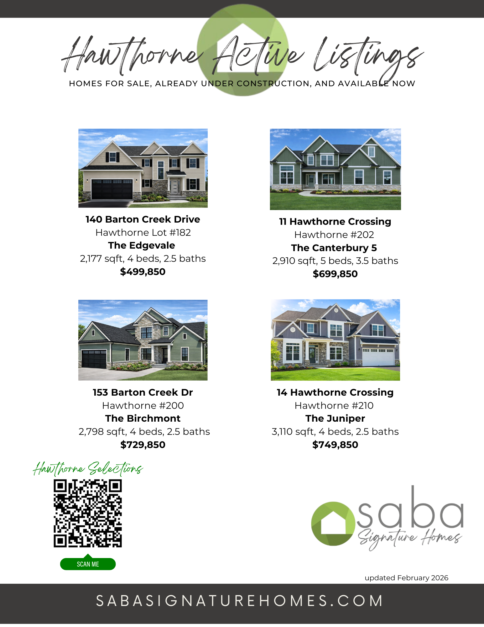 Tour Saba Model Homes in Hawthorne