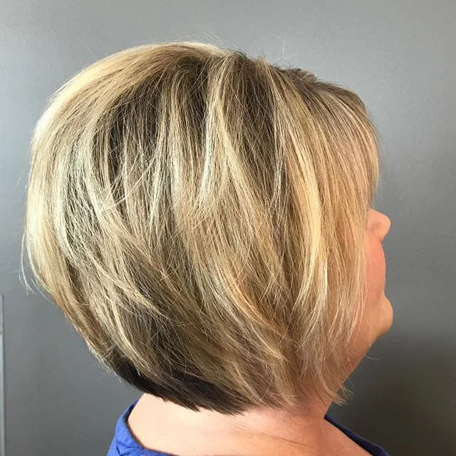 Balayage | Bright blonde pieces set off by the depth of her natural hair  color!