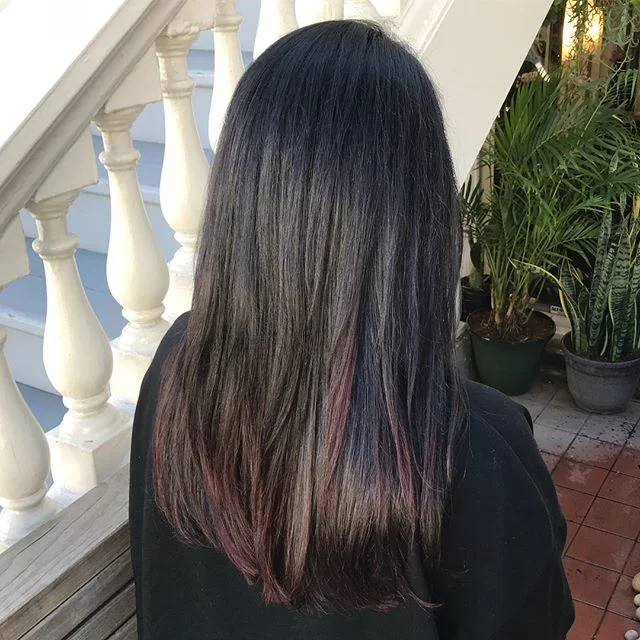 Transformation Tuesday | Why not use previous colored pieces in a totally new way?! Gorgeous all over color with 2 different formulas to make the ends pop! Swipe to see the before!