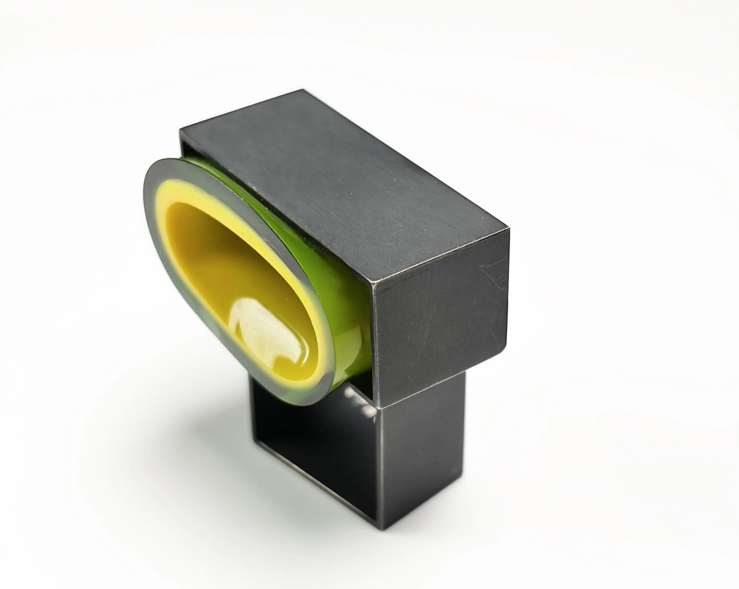 Paolo Marcolongo-contemporary jewelry-Dentro il giallo ring-silver, glass.jpg