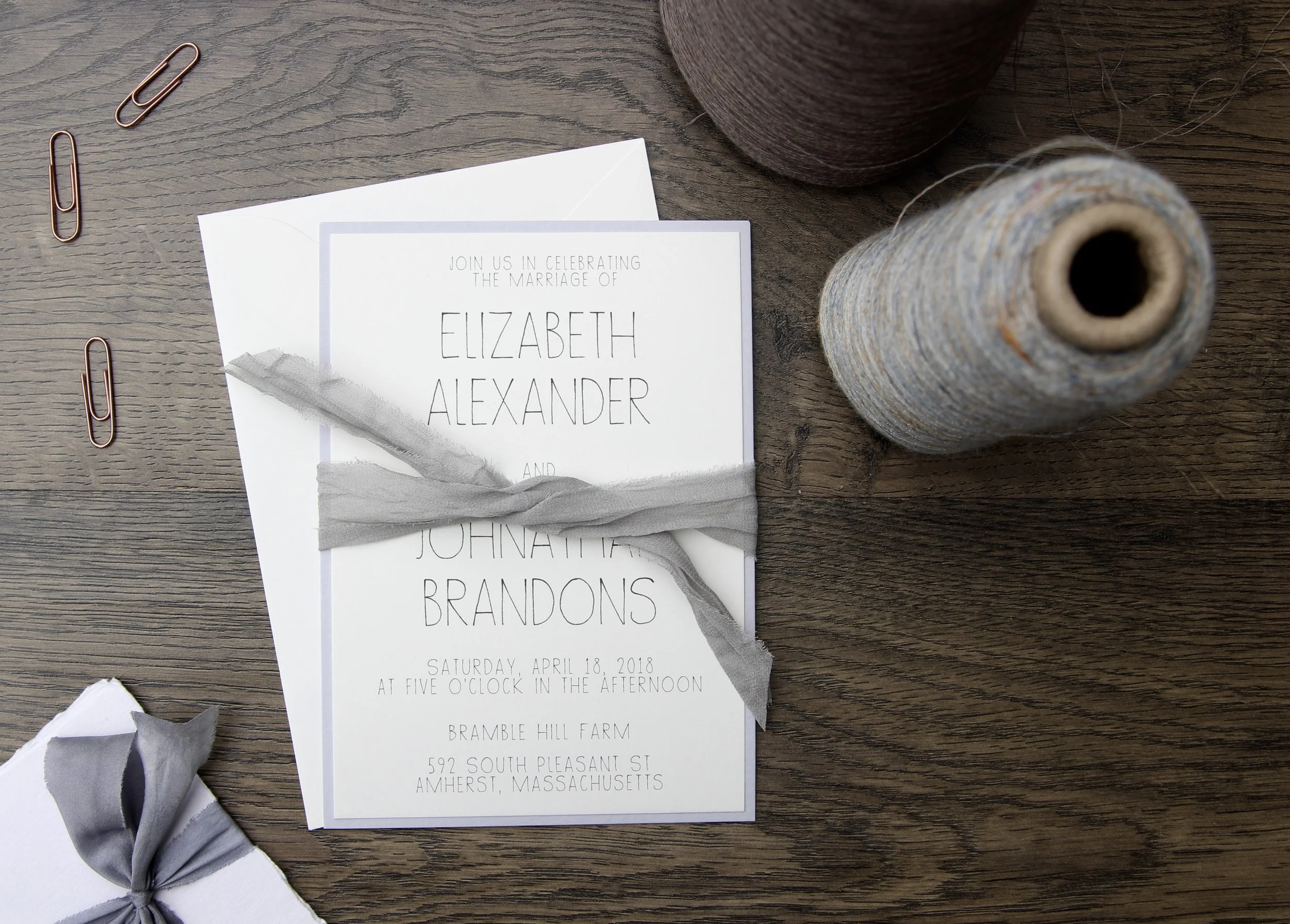 Modern Grey Wedding Invitation 