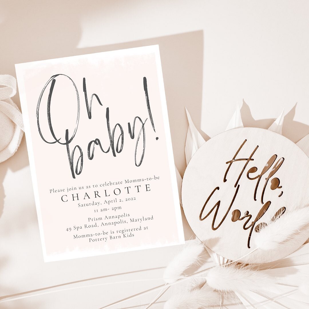 Oh Baby! I absolutely love when brides who ordered wedding invitations email me because they now need baby shower invitations! 🥰 #alukepaperie #babyshowerinvitations #2022babyontheway #mamatobe