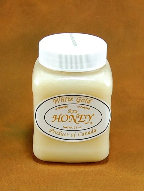 Jar with white honey
