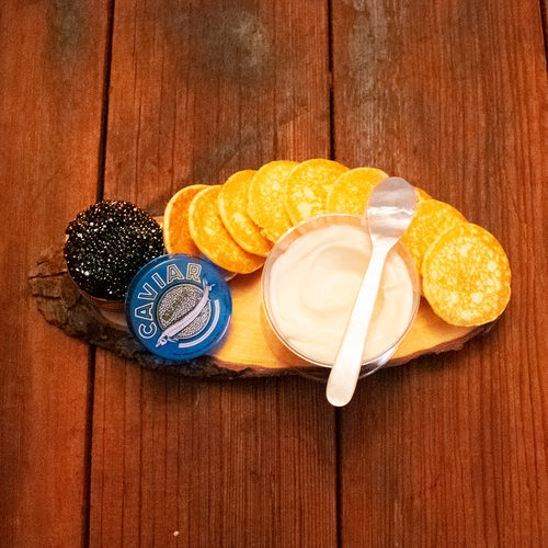 Tray with crackers and cheese