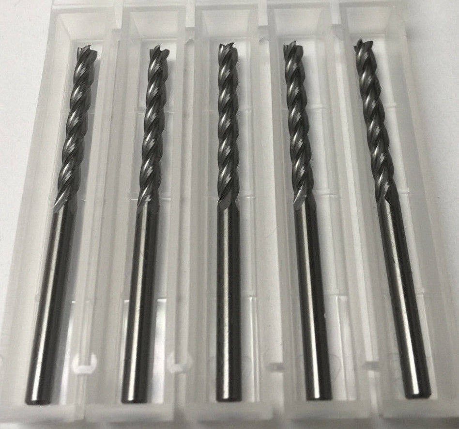 1/16" Dia x 1/8" Cut 4 Flute Double End BALL Carbide End Mill USA Made 5-Pack C8 