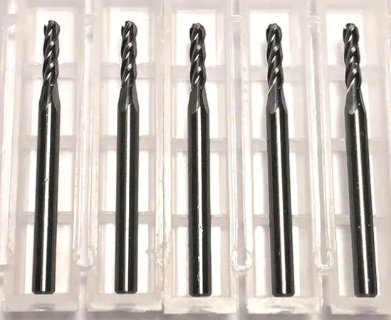 3/32" Dia x 3/8" Cut 4FL Ball End Carbide End Mill 5-Pack USA A20