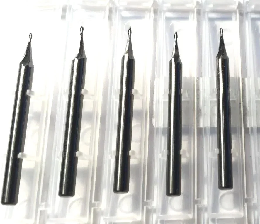 1/32" Dia x 3/32" Cut 2FL Ball End Carbide End Mill 5-Pack USA A3