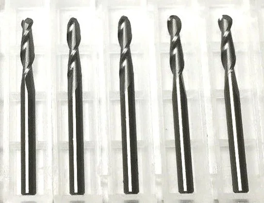 1/8" Dia x 1/2" Cut 2FL Ball End Carbide End Mill 5-Pack USA B4