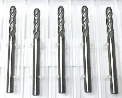 1/8" Dia x 1/2" Cut 4FL Ball End Carbide End Mill 5-Pack USA B5