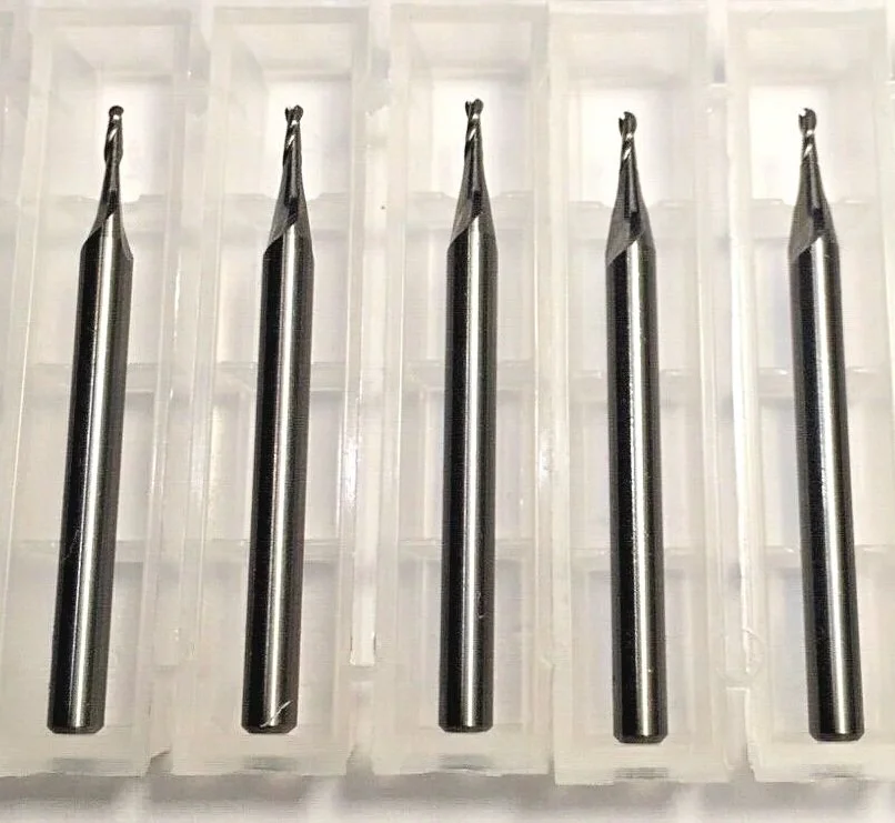 3/64" Dia x 9/64" Cut 2FL Ball End Carbide End Mill 5-Pack USA A7