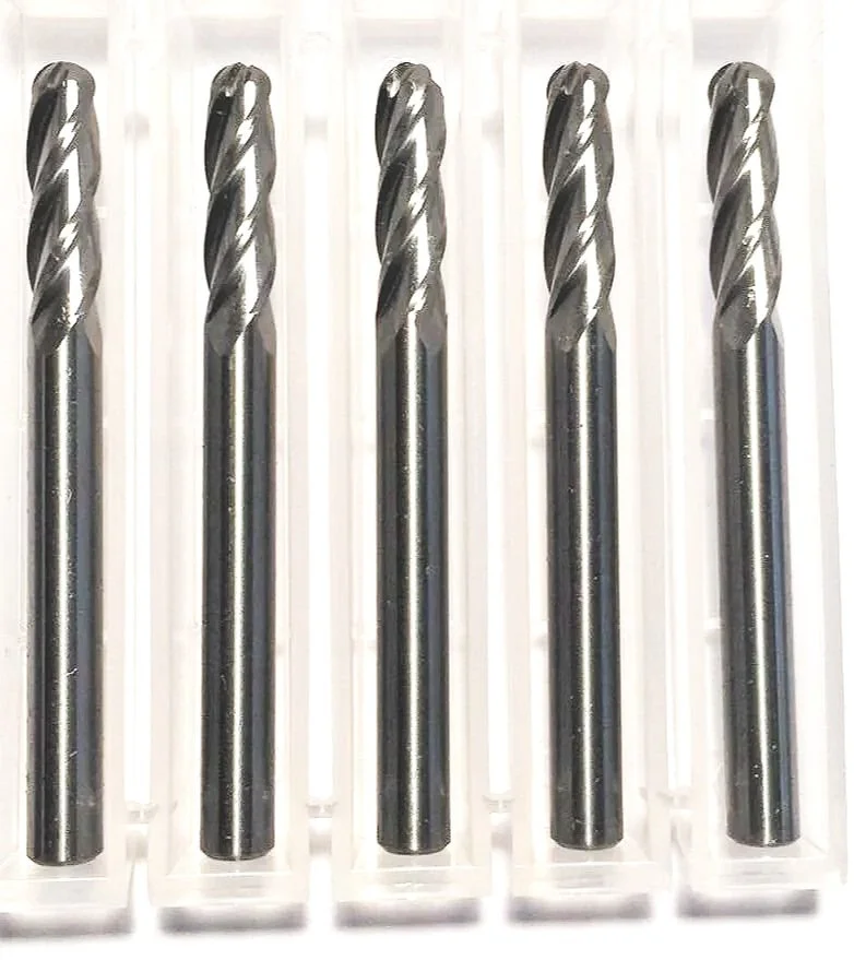5/32" Dia x 9/16" Cut 4FL Ball Carbide End Mill USA 5-Pack USA B8