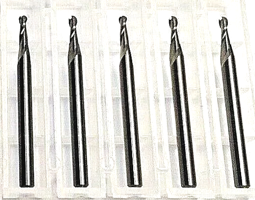 5/64" Dia x 1/4" Cut 2FL Ball End Carbide End Mill 5-Pack USA A0