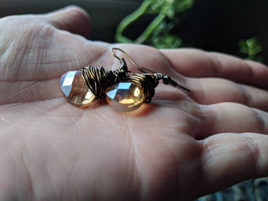 Faceted Topaz Glass Briolettes