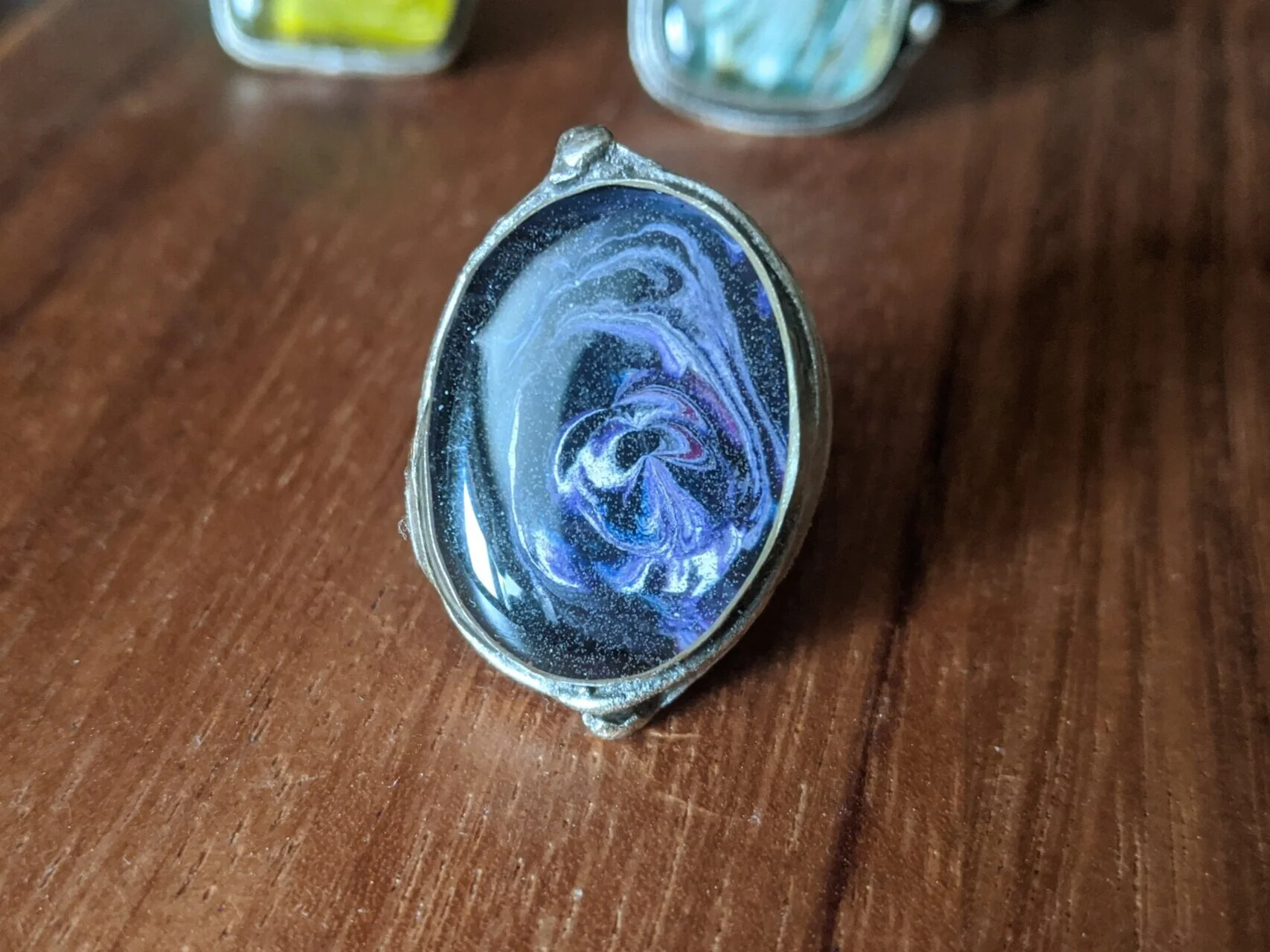 Purple Swirl Wearable Art Ring