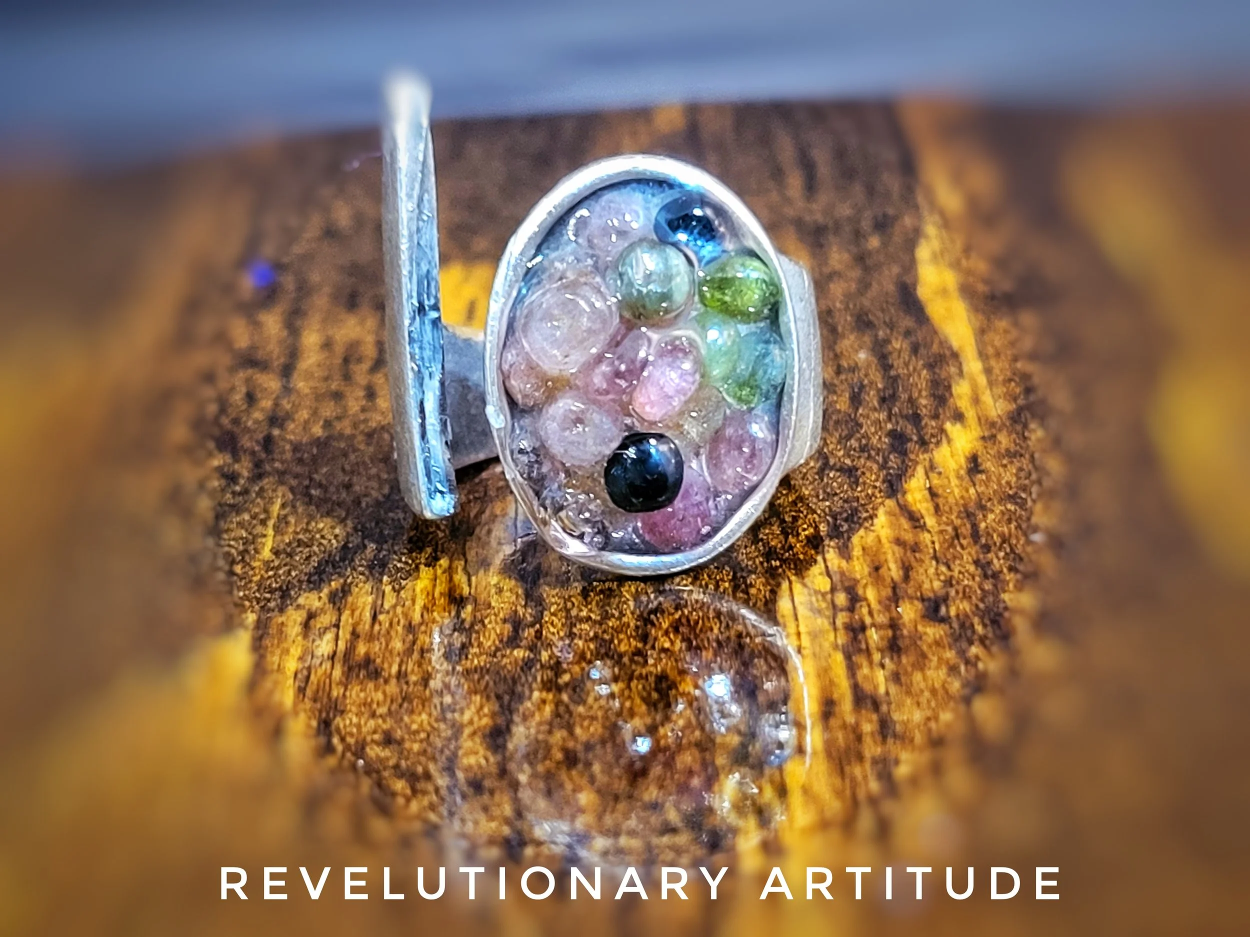 Tourmaline Cluster Ring