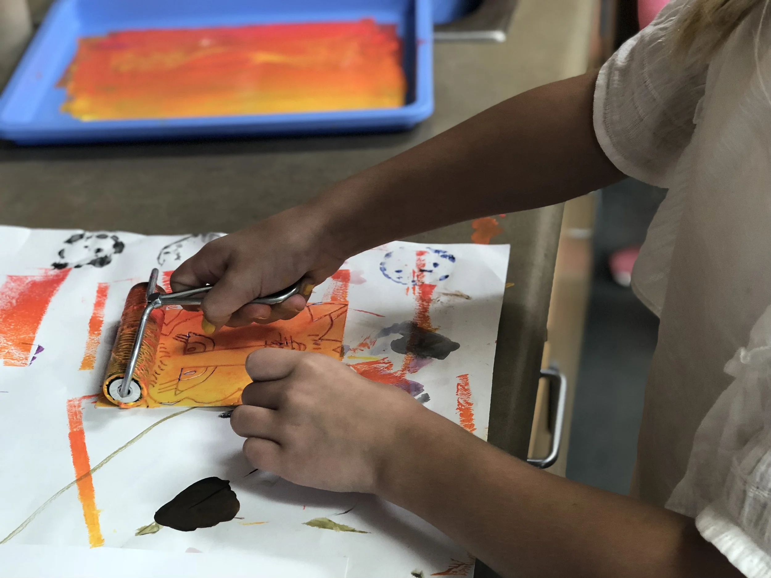 4th Grade Lion Monoprints