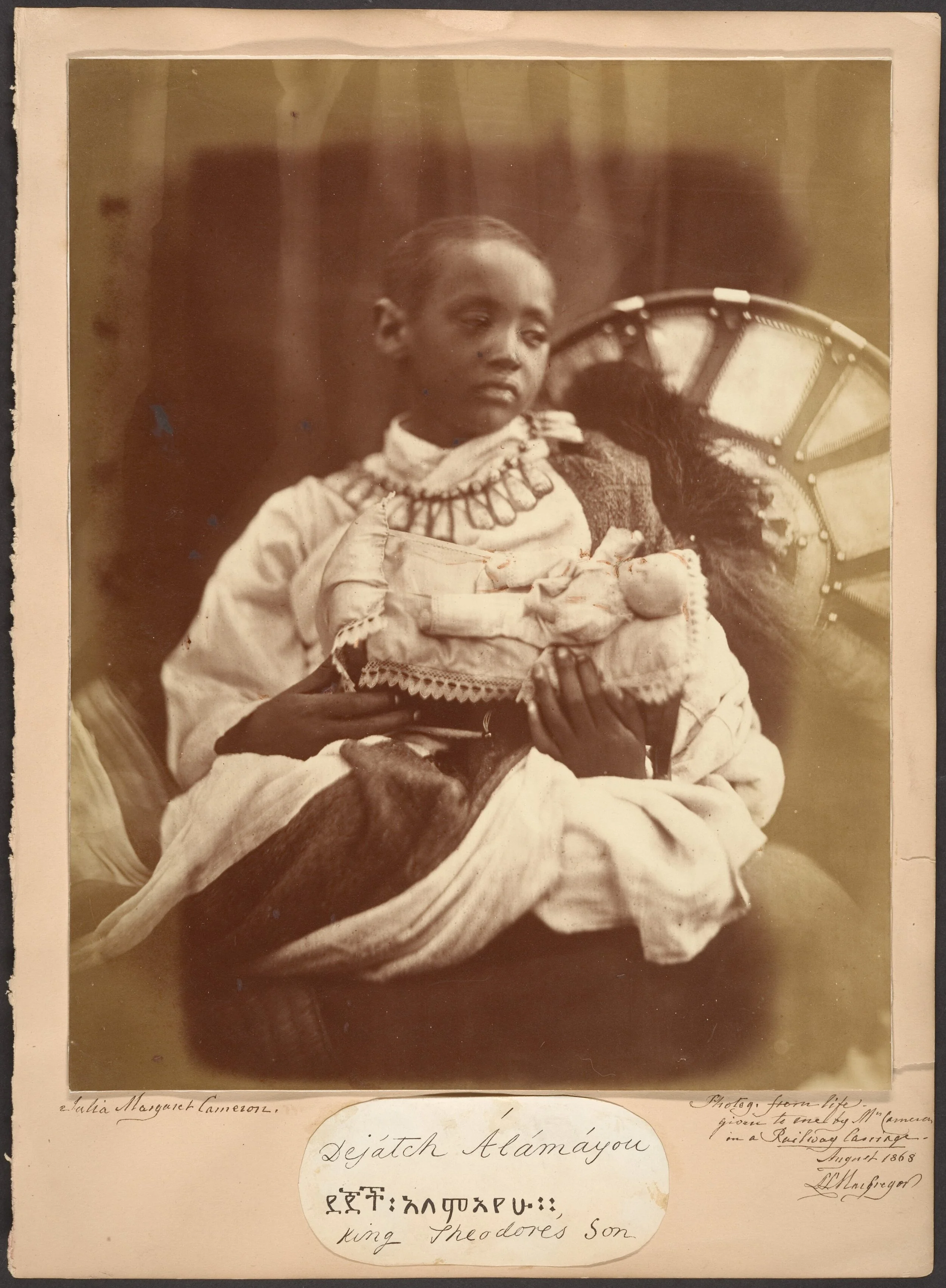 Déjatch Alámayou, King Theodore's Son (1868) by Julia Margaret Cameron