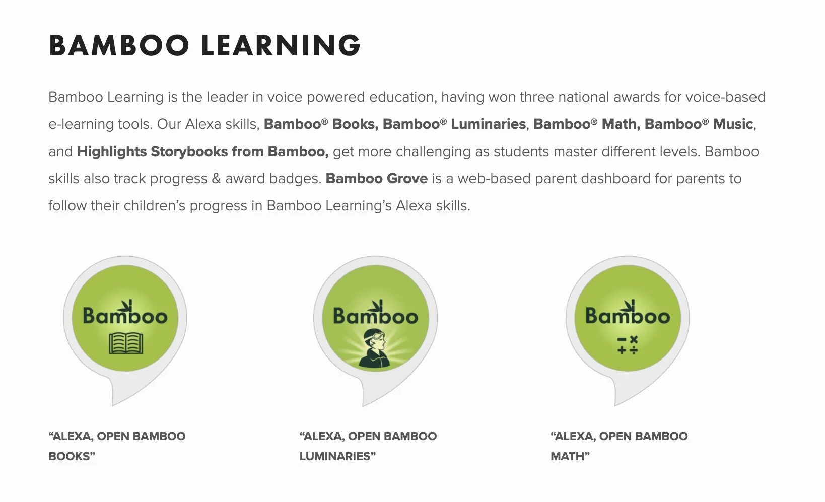 "Alexa, enable Bamboo Learning!"