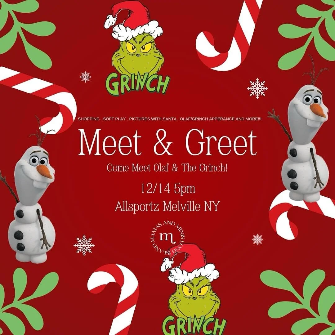We are so excited to release our next HUGE extravaganza!!!!
This holiday party will be unlike ANY OTHER!
Shopping. 
Pictures with (a super legit Santa)
Meet &amp; greet with Olaf and The Grinch courtesy of @party_pals_unlimited 
Soft Play from the wo