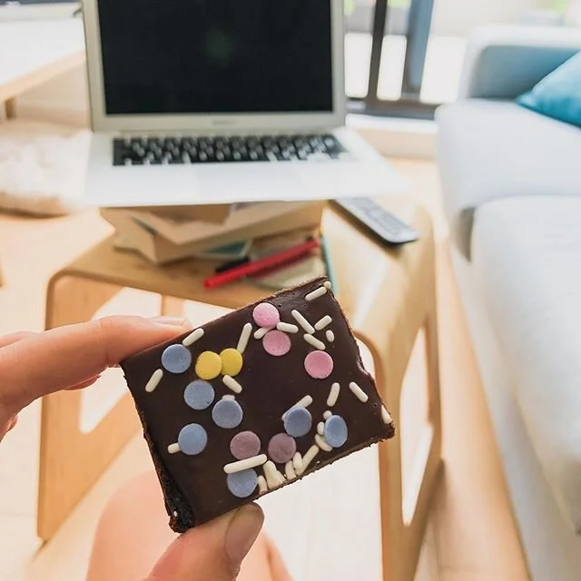 Sunday arvo chilling with cosmic brownies from @handletheheat😋 Food is simply a good good gift.