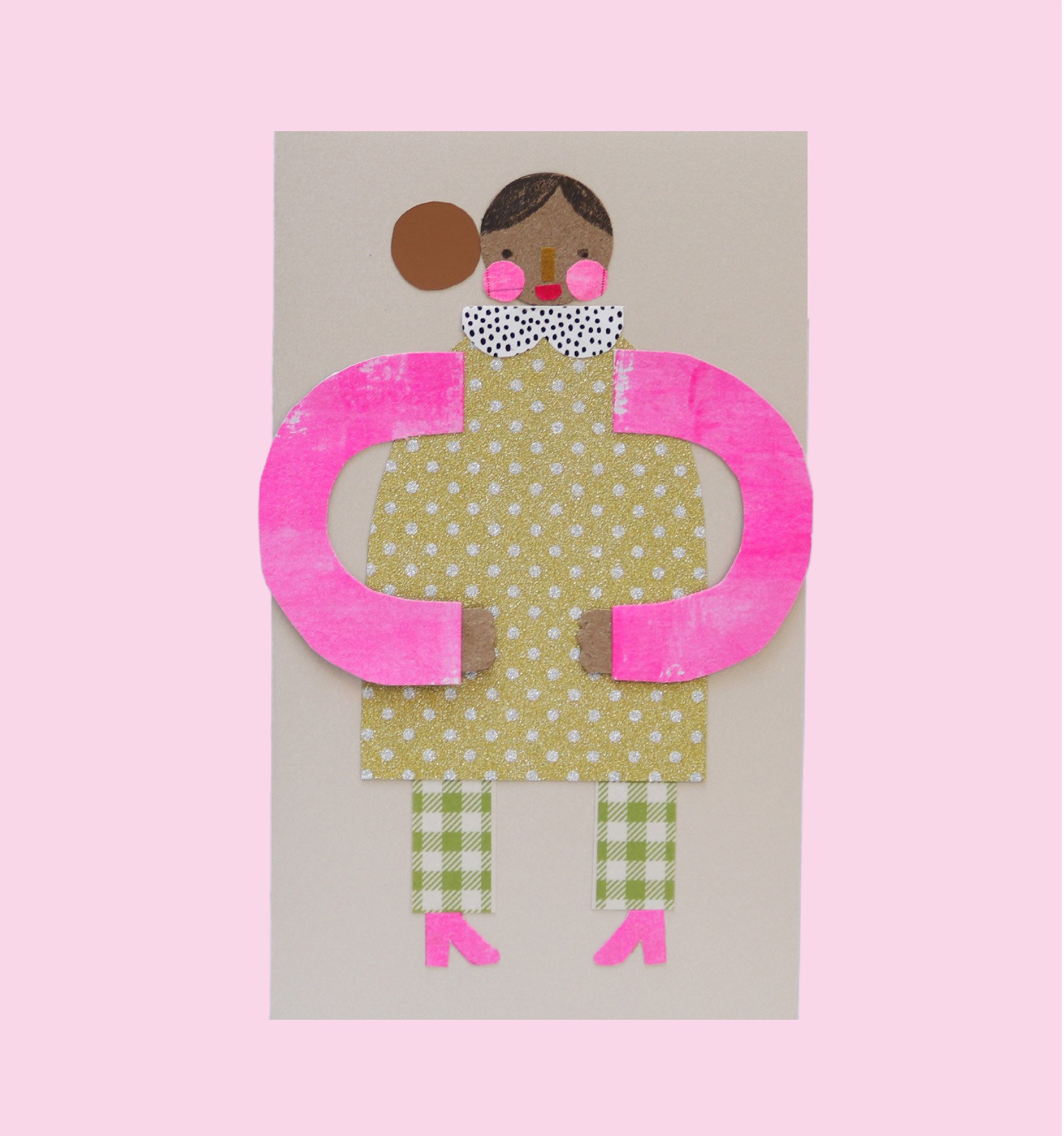 Original girl hug - greeting card