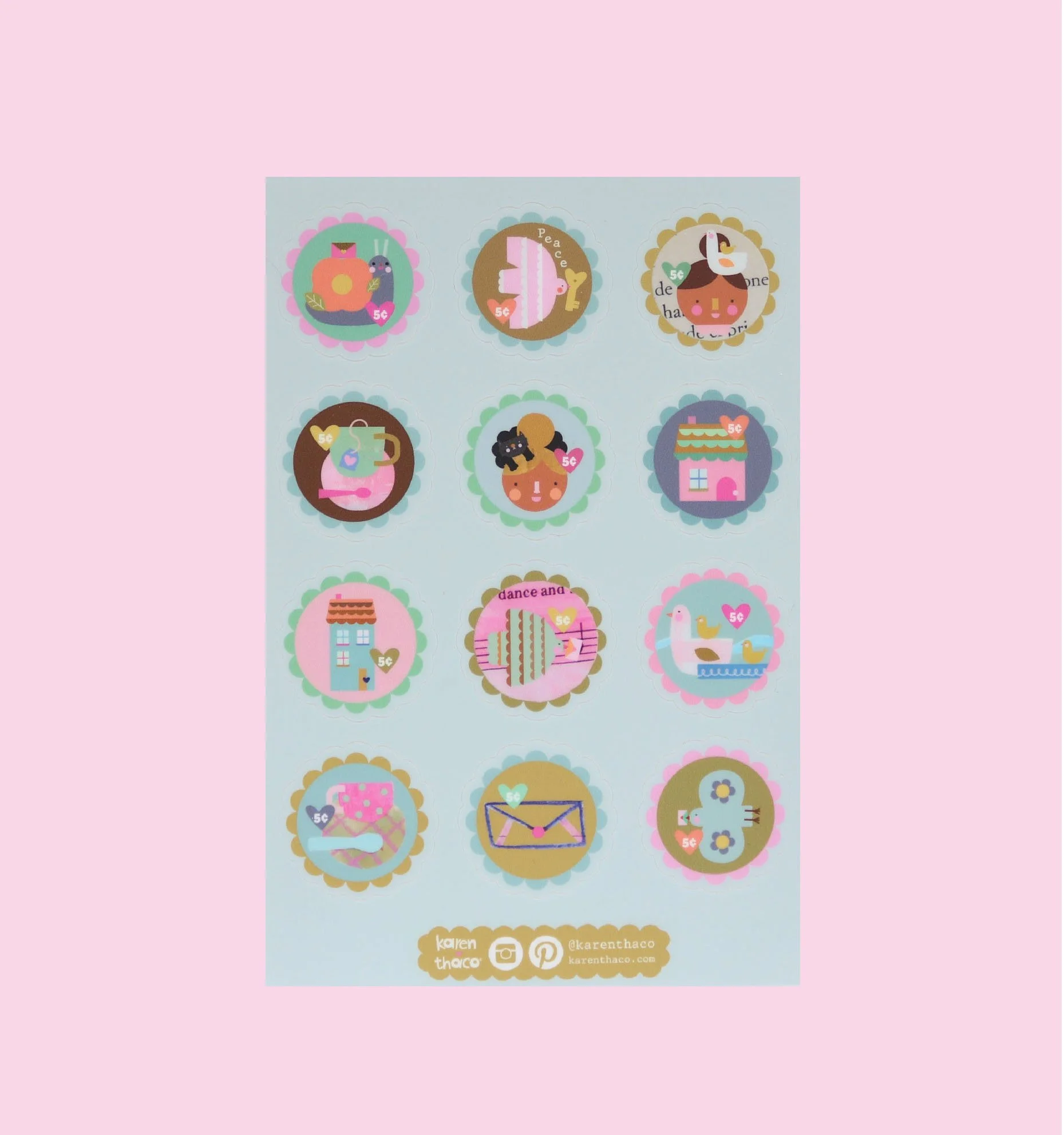 Stamps sticker sheet