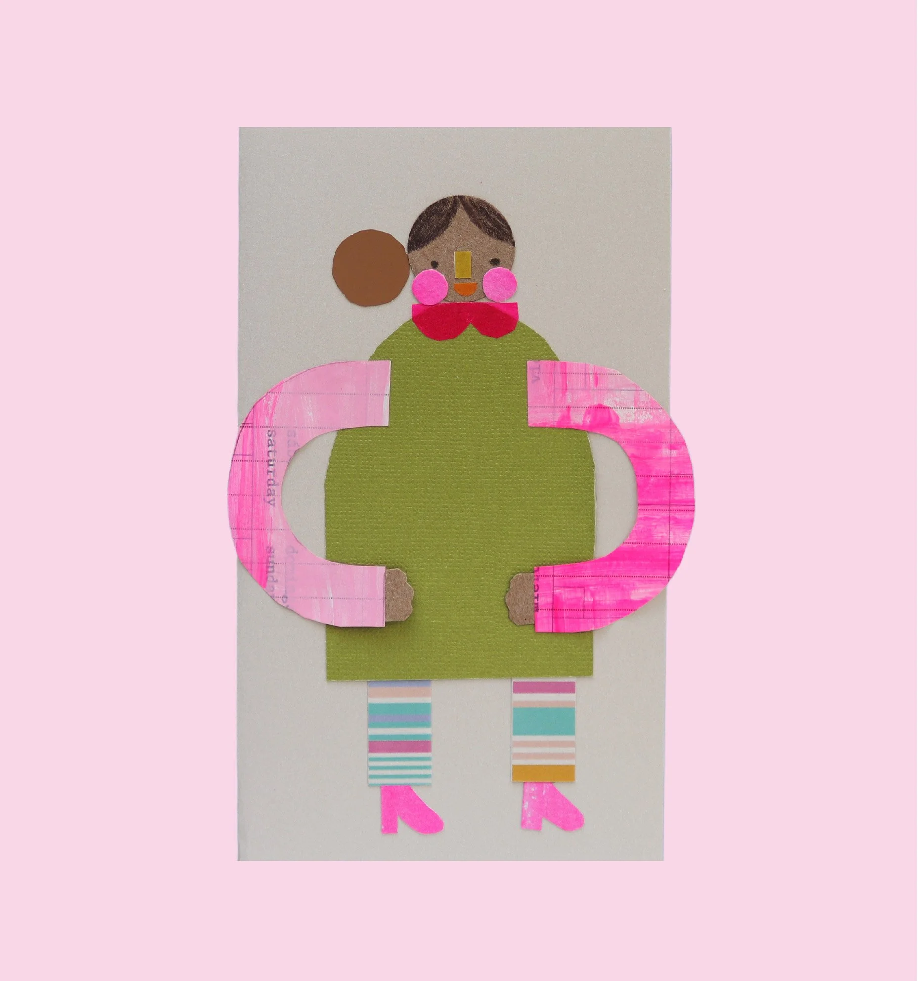 Original girl hug - greeting card