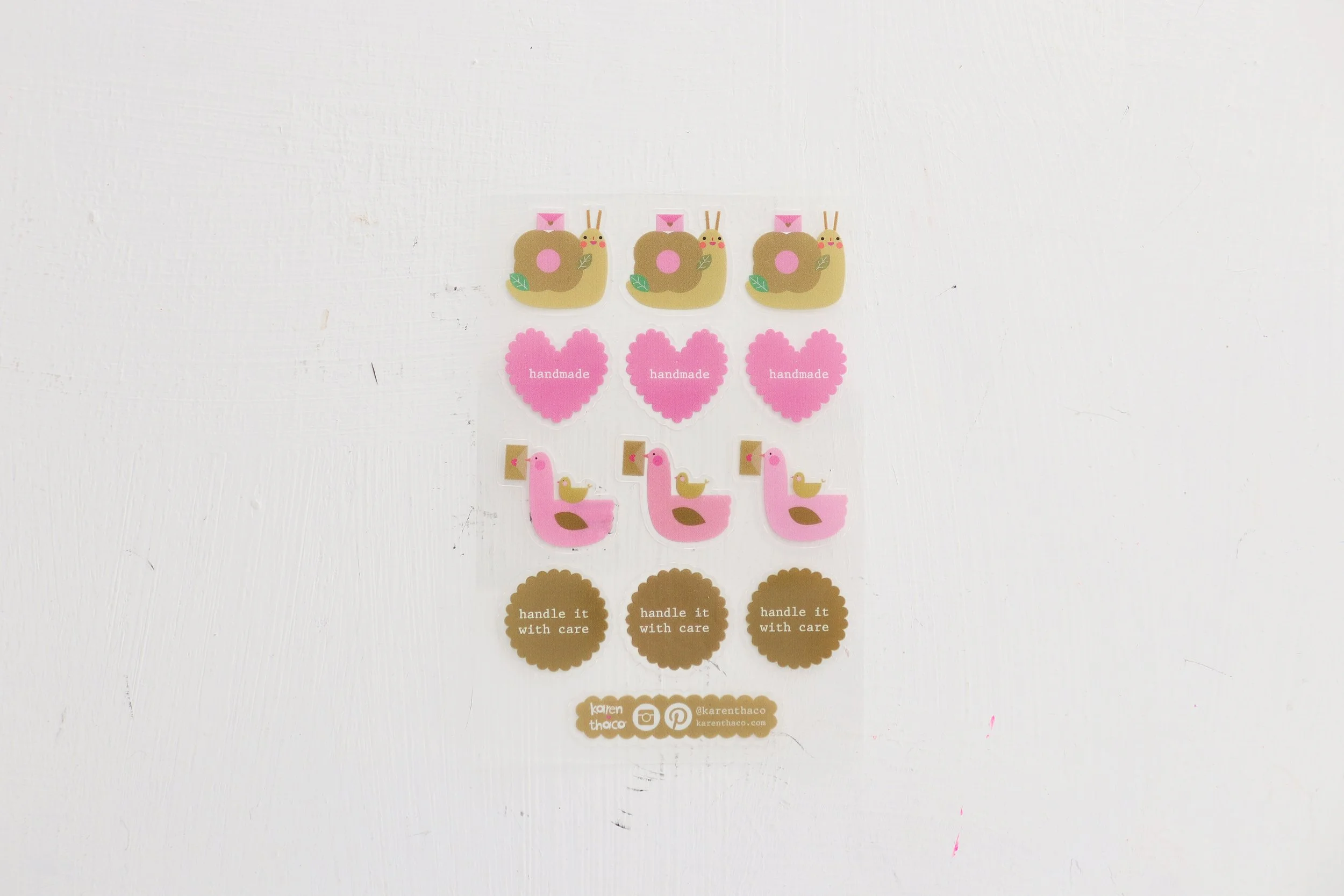 Sticker sheet - ducks and snails