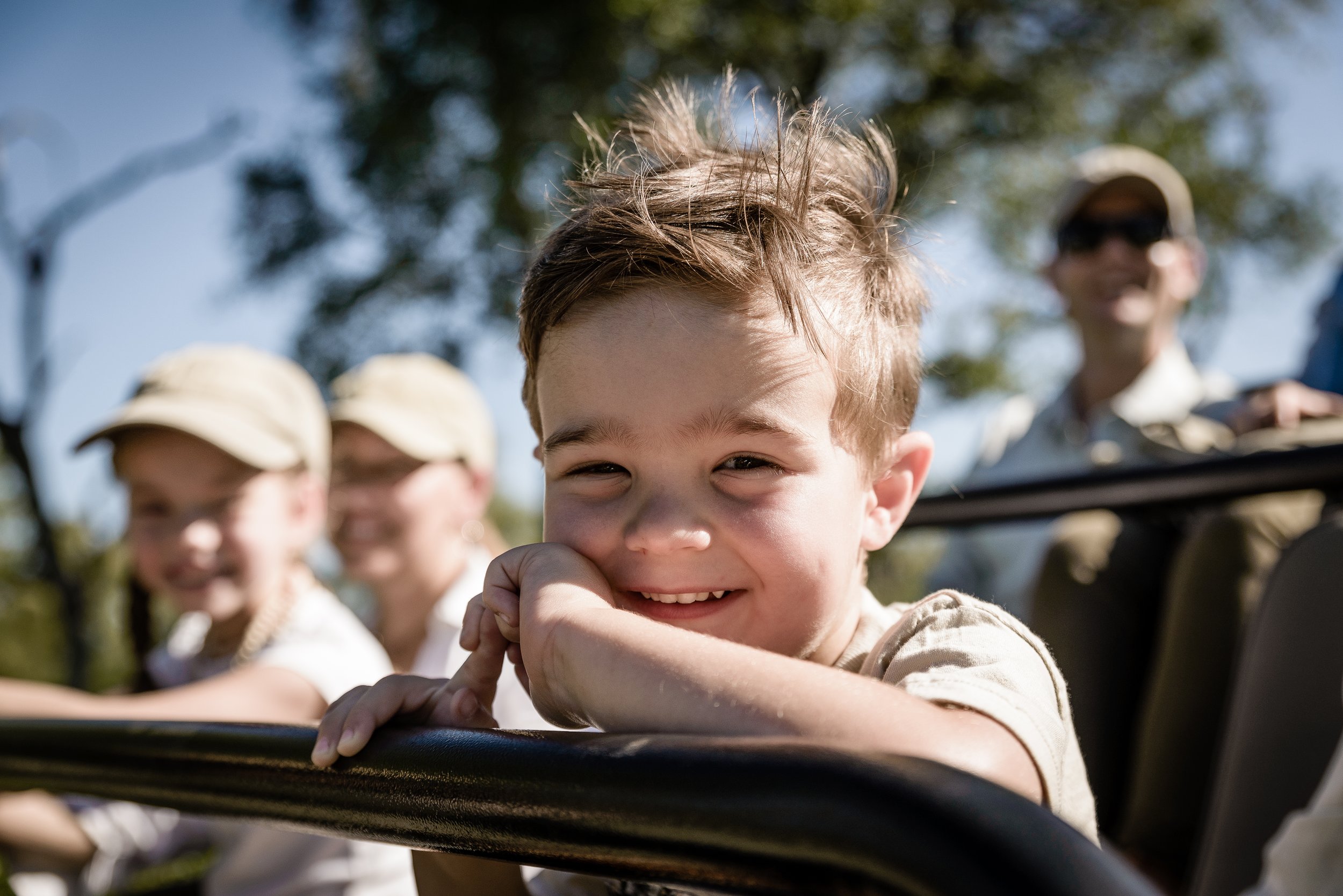 Child smiling on Family Safari