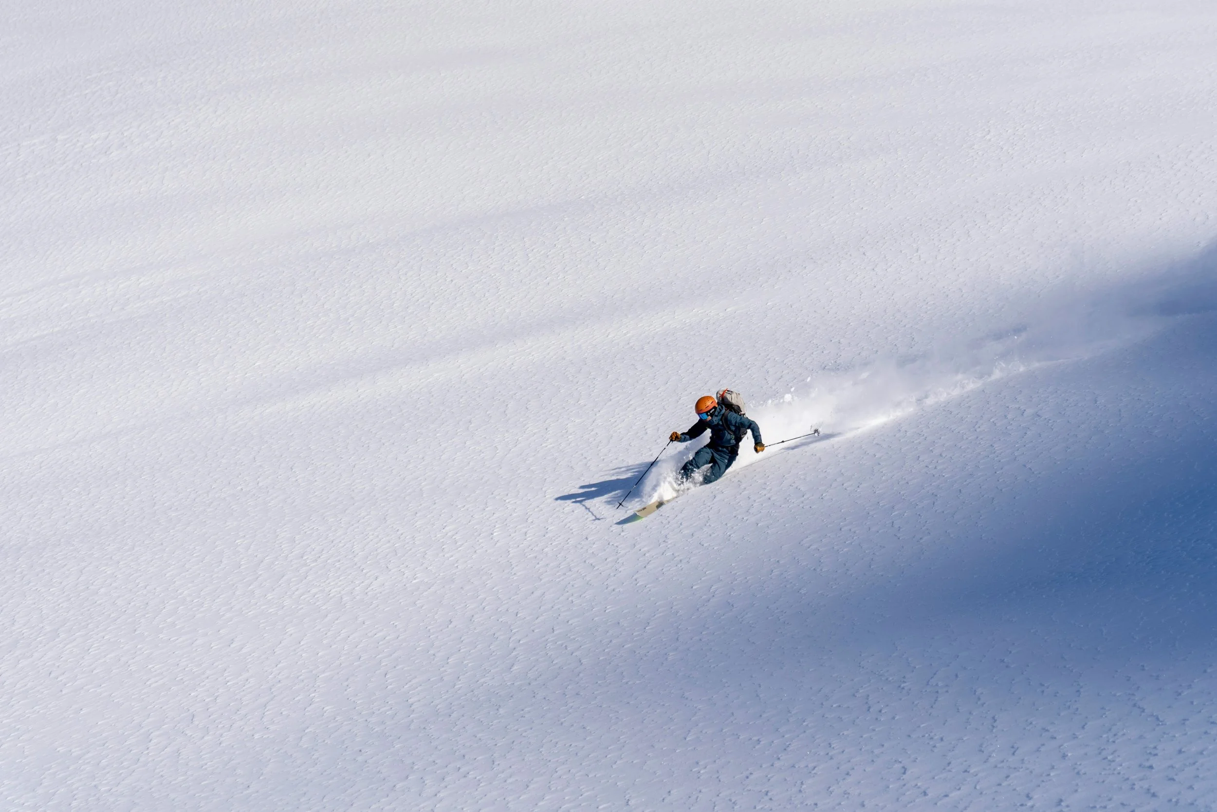Skier in fresh snow