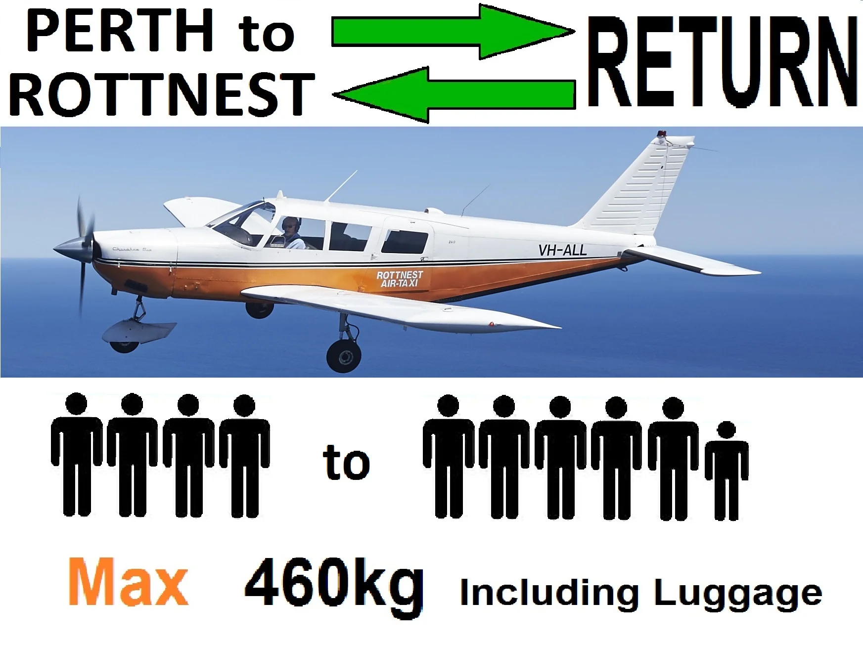 Jandakot to Rottnest by plane - from $118pp with 5 pax