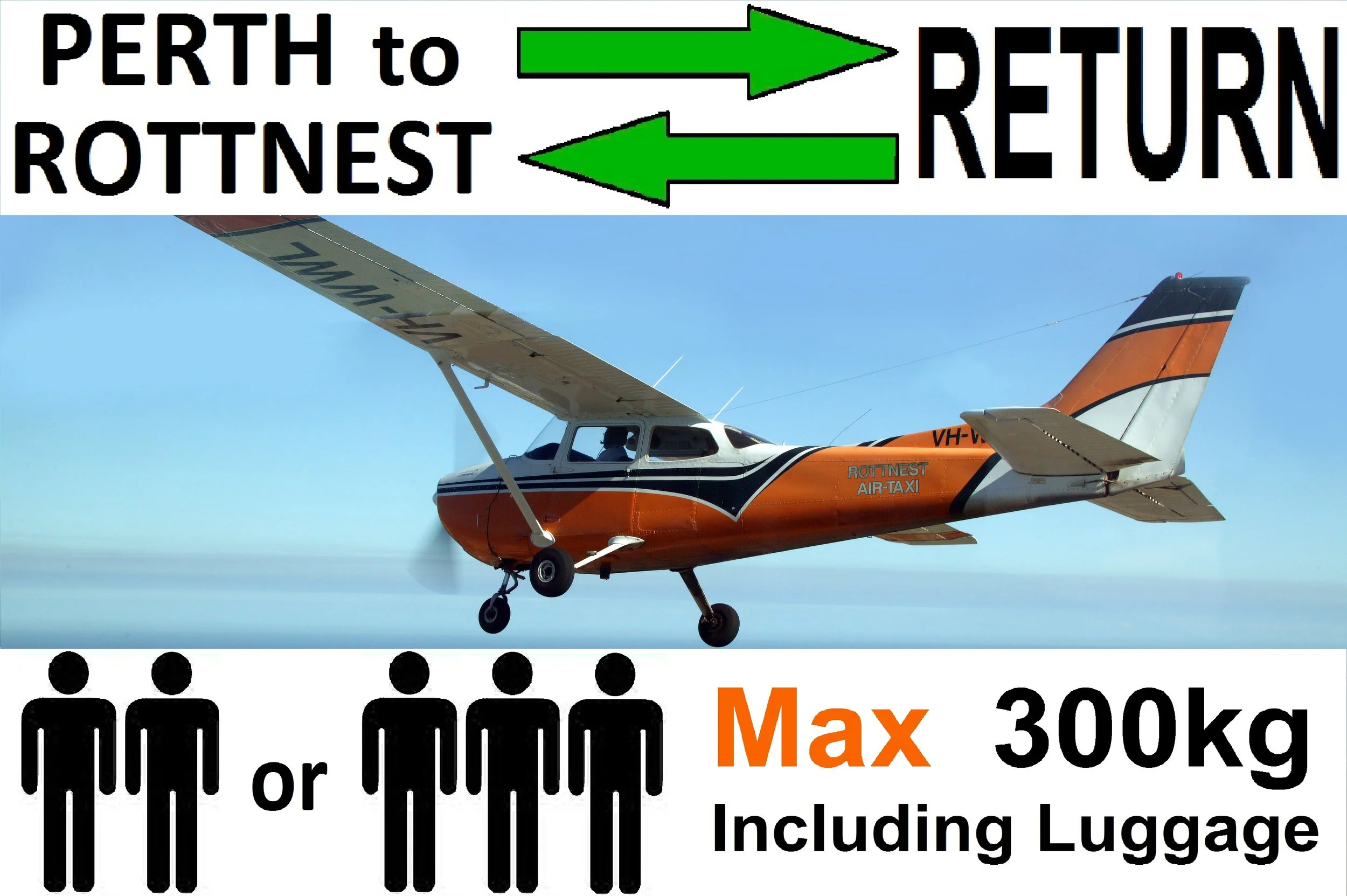 Jandakot to Rottnest by plane - from $164pp with 3 pax