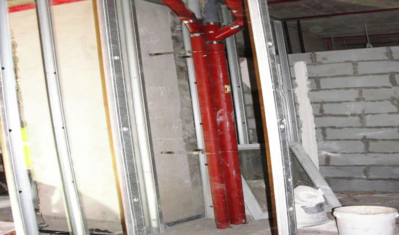 Figure 7 An additional plumbing shaft was created as there was no nearby egress point.
