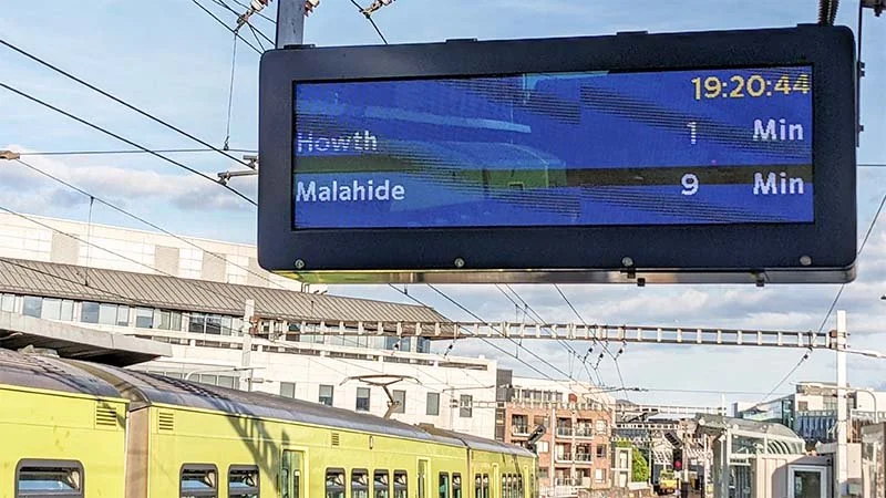 Train platfrom digital display.