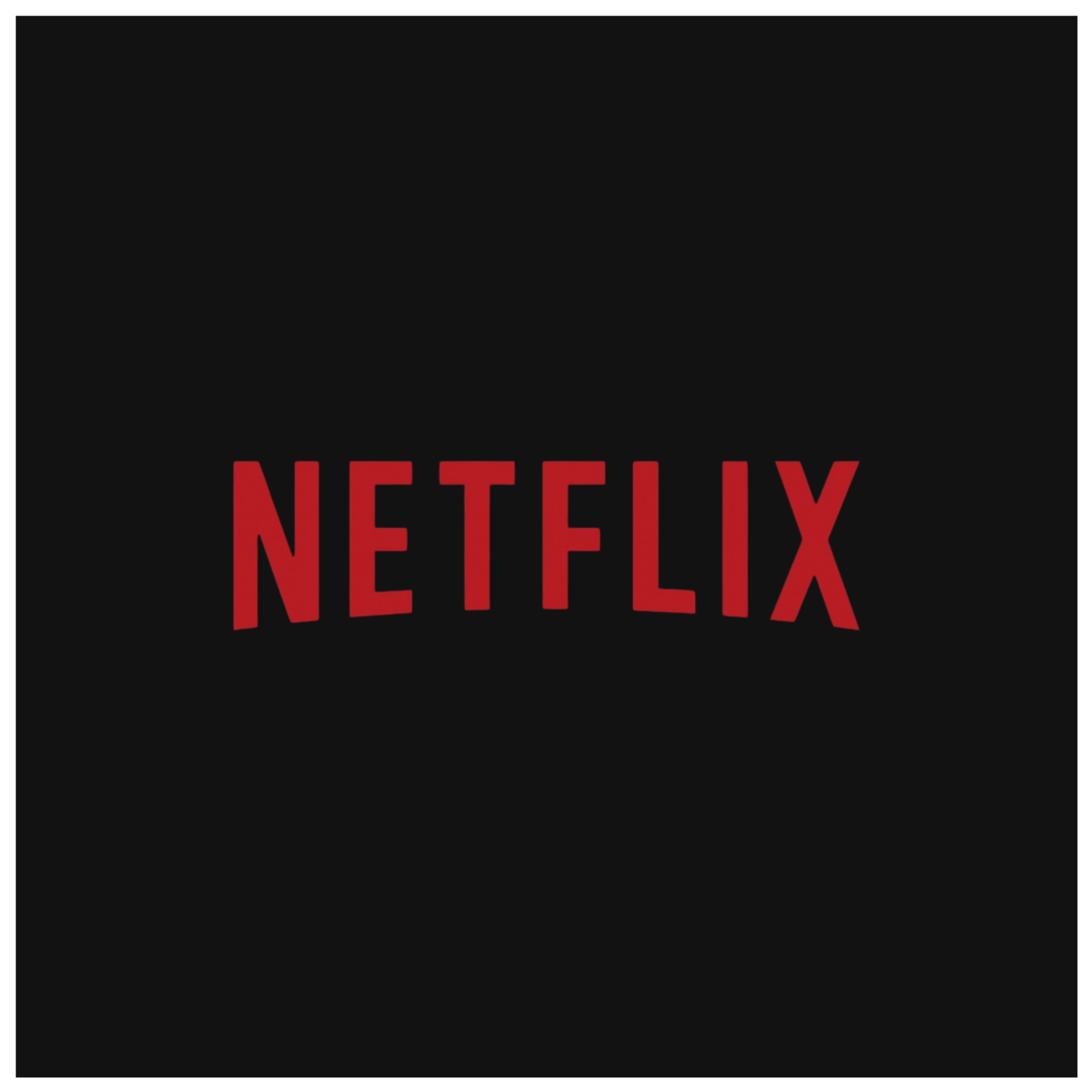 Netflix logo in red text on a white background.
