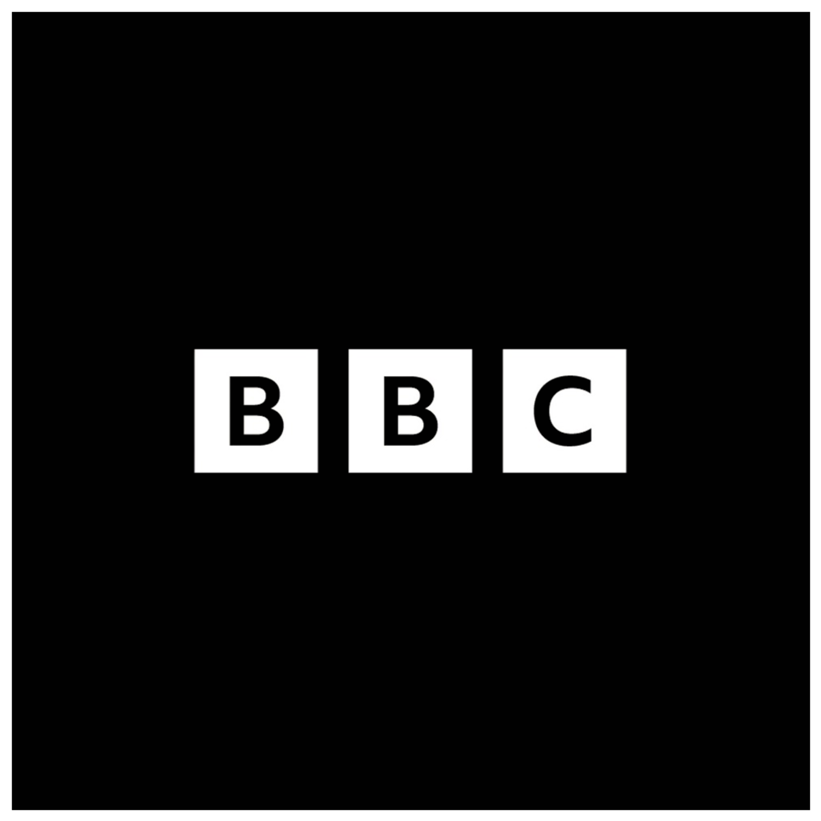 BBC logo with three black squares each containing a white letter, B, B, and C, on a white background.