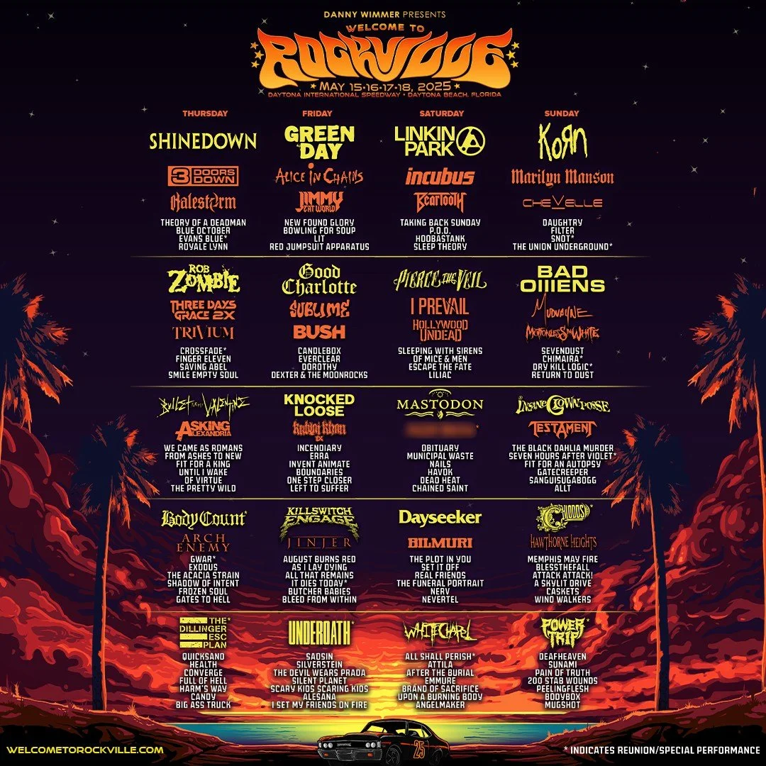We&rsquo;re heading to @welcometorockville! Join us at North America&rsquo;s Largest Rock Festival May 15-18, 2025 at world famous Daytona International Speedway.
Tickets on sale now!