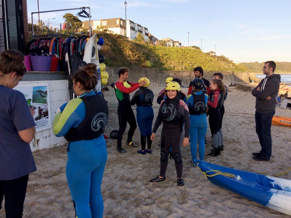 Kayaking at Gylly Beach with the Youth Cafe & Gylly Adventures