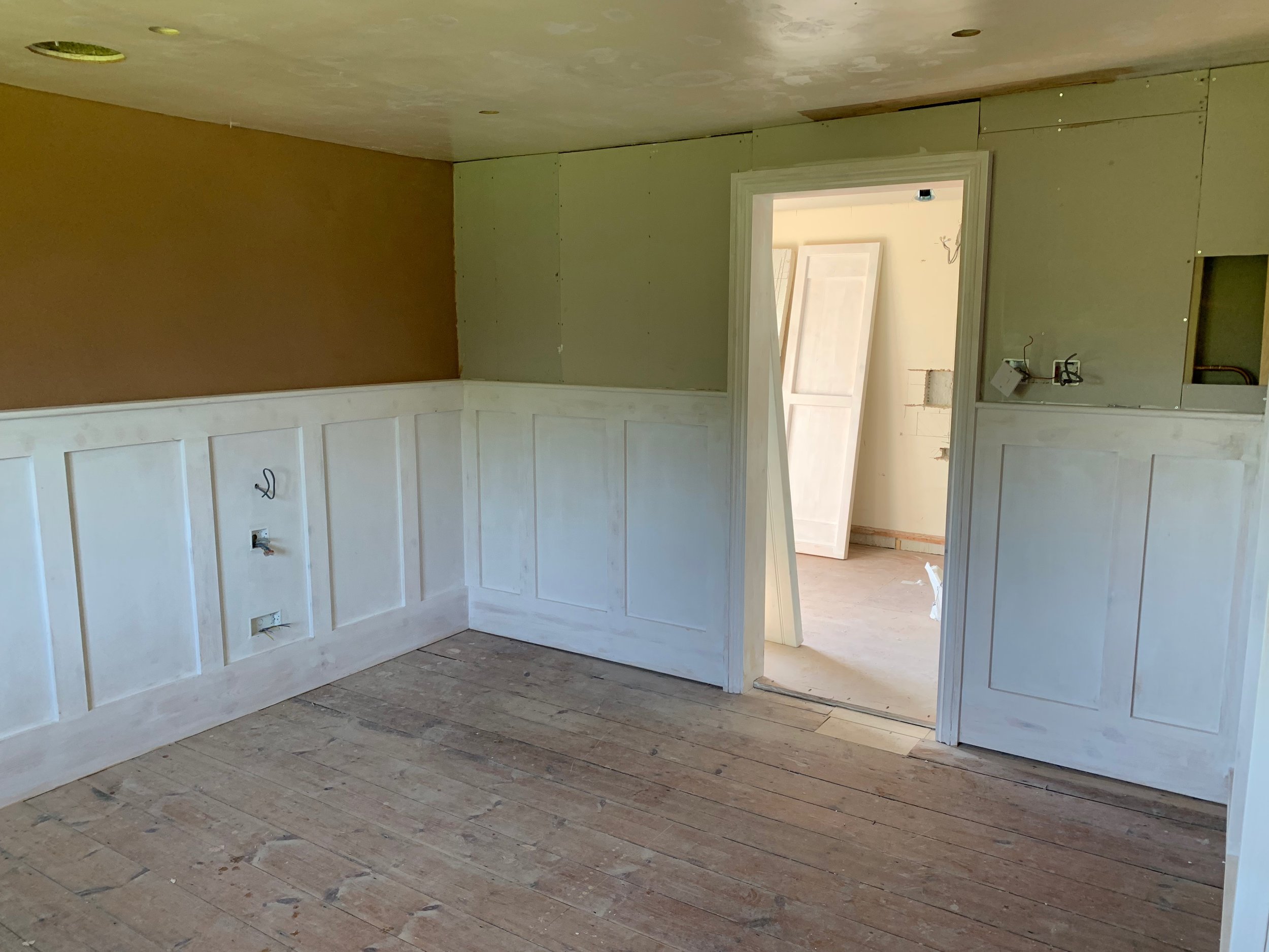 The main bedroom with the new en-suite is starting to take shape.