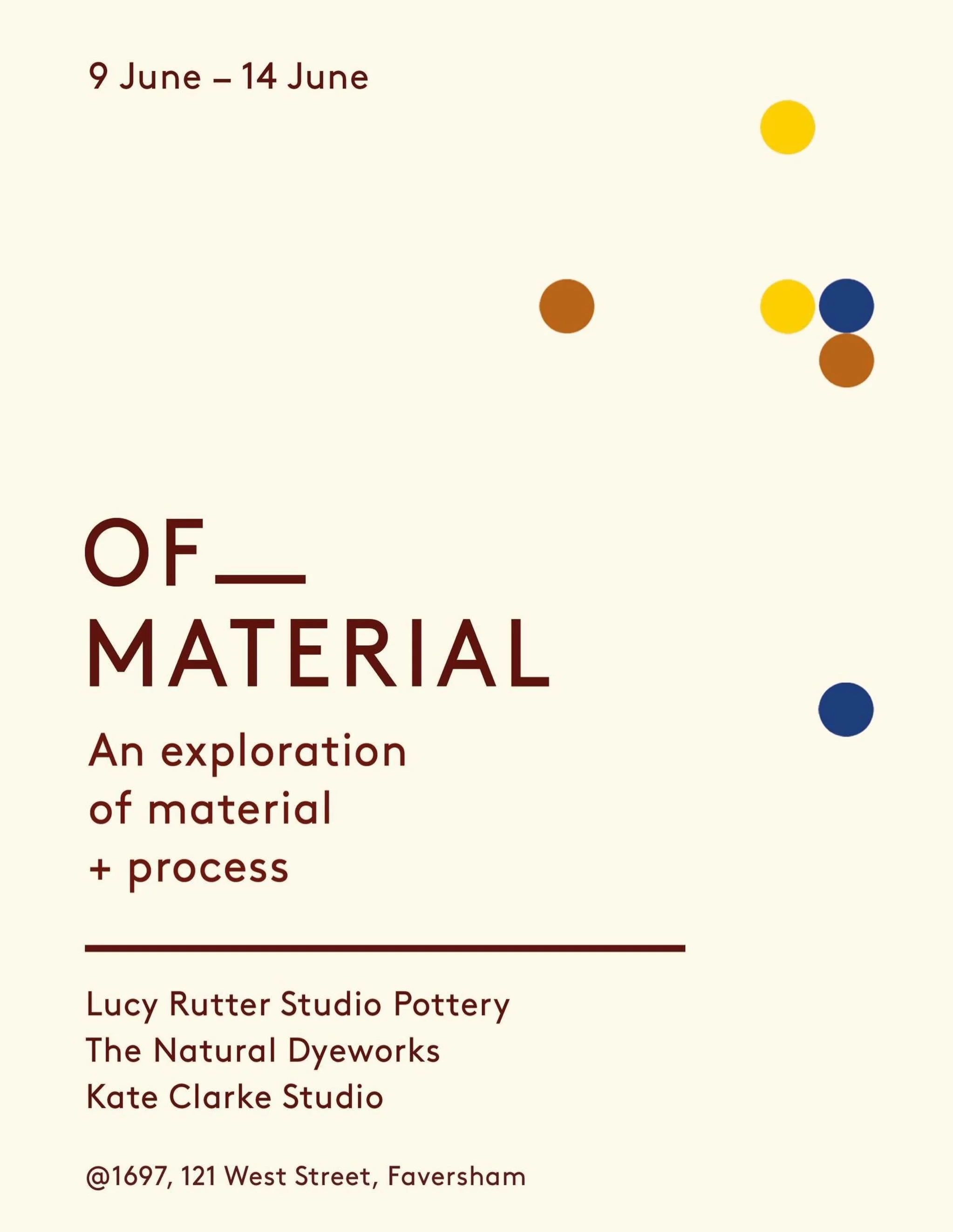 I&rsquo;m excited to be showing my work alongside friends @lucyrutter &amp; @kateclarkestudio next week at @1697_faversham in our home town of Faversham.

The show runs from Tuesday 9th - Sunday 14th June at 121 West Street, Faversham and we&rsquo;ll