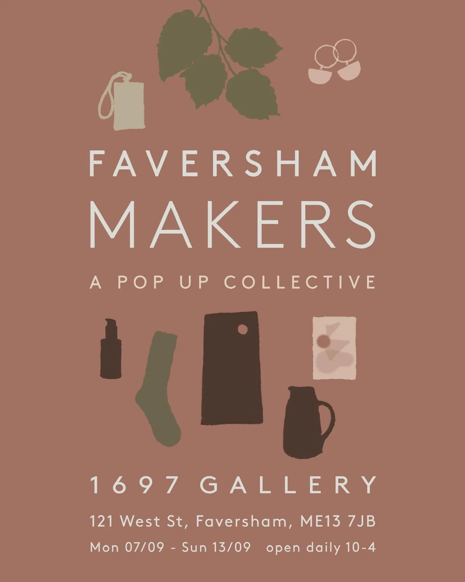 I&rsquo;m thrilled to be popping up next week in my home town at @1697_faversham as part of our @favershammakers collective.

We&rsquo;ll be open daily 10-4 from Monday 7th - Sunday 13th September.

Please do pop in to support local makers including: