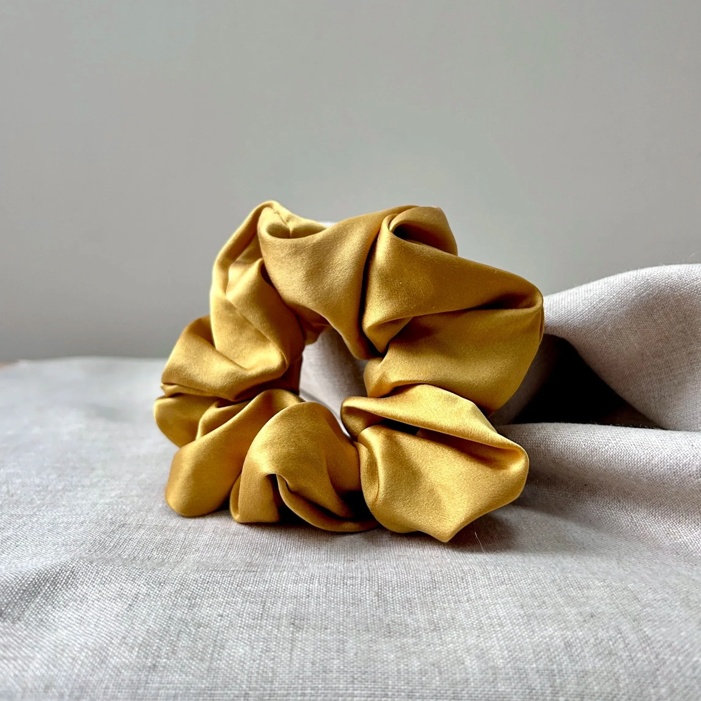 Silk Satin Scrunchie Gold